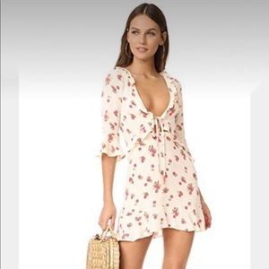 For Love And Lemons Cream Floral Mini Dress
